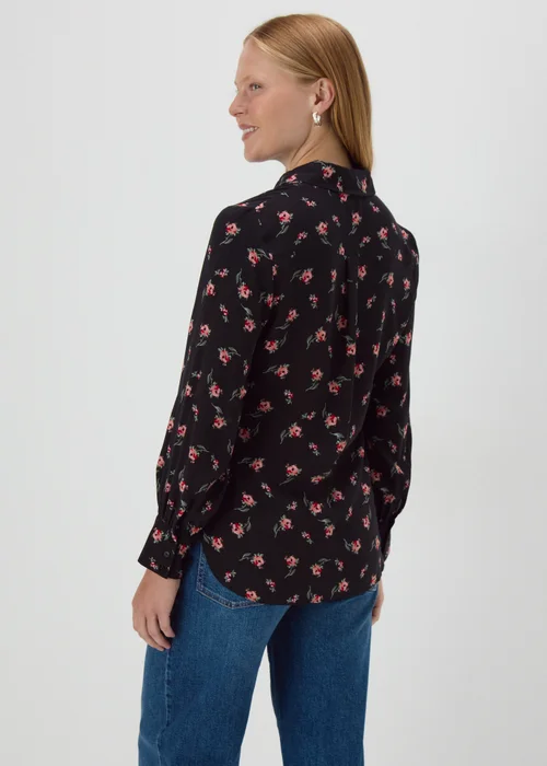 Black Floral Viscose Shirt - 8 Image 2