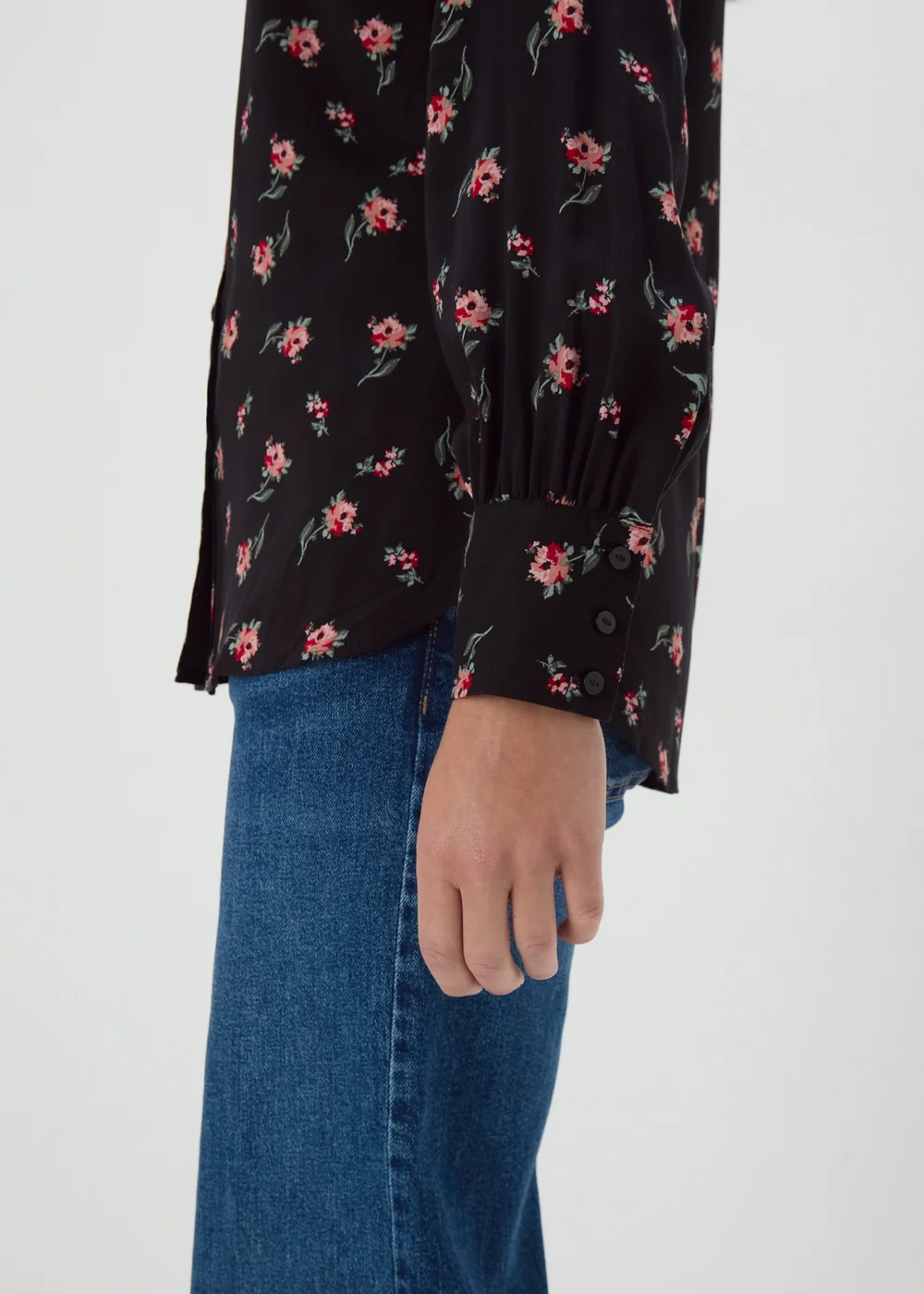 Black Floral Viscose Shirt - 8 Image 3