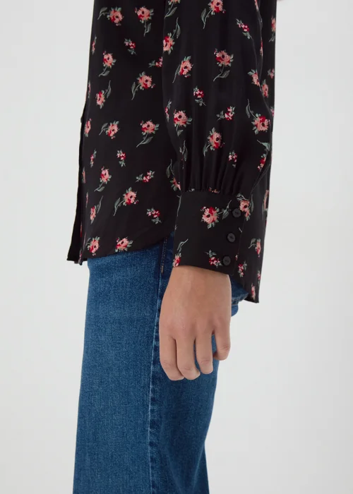 Black Floral Viscose Shirt - 8 Image 3