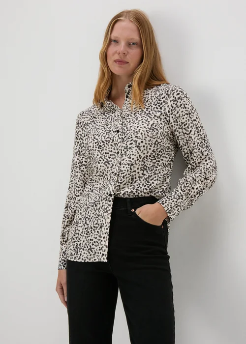 Cream Spot Print Viscose Shirt - 8 Image 3
