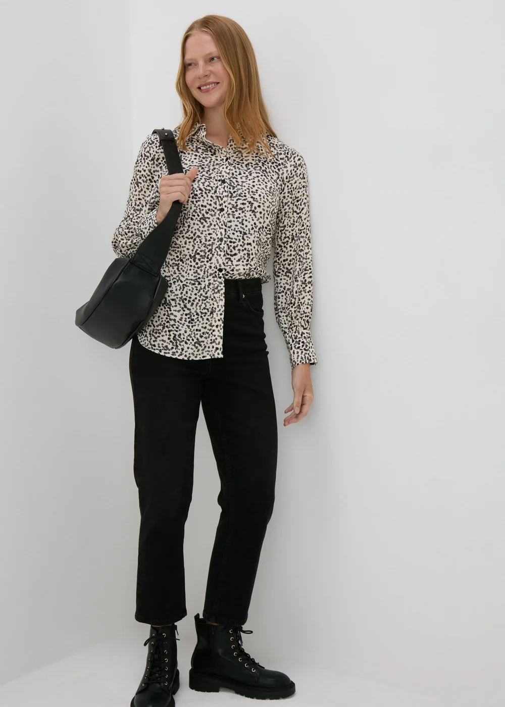 Cream Spot Print Viscose Shirt - 8 Image 4