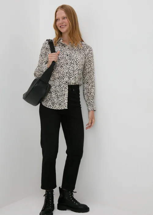 Cream Spot Print Viscose Shirt - 8 Image 4