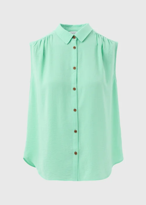 Turquoise Sleeveless Button Shirt - Size 8 Image 5