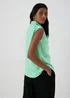 Turquoise Sleeveless Button Shirt - Size 8 Image 2