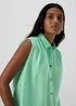Turquoise Sleeveless Button Shirt - Size 8 Image 3