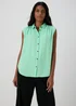 Turquoise Sleeveless Button Shirt - Size 8 Image 1