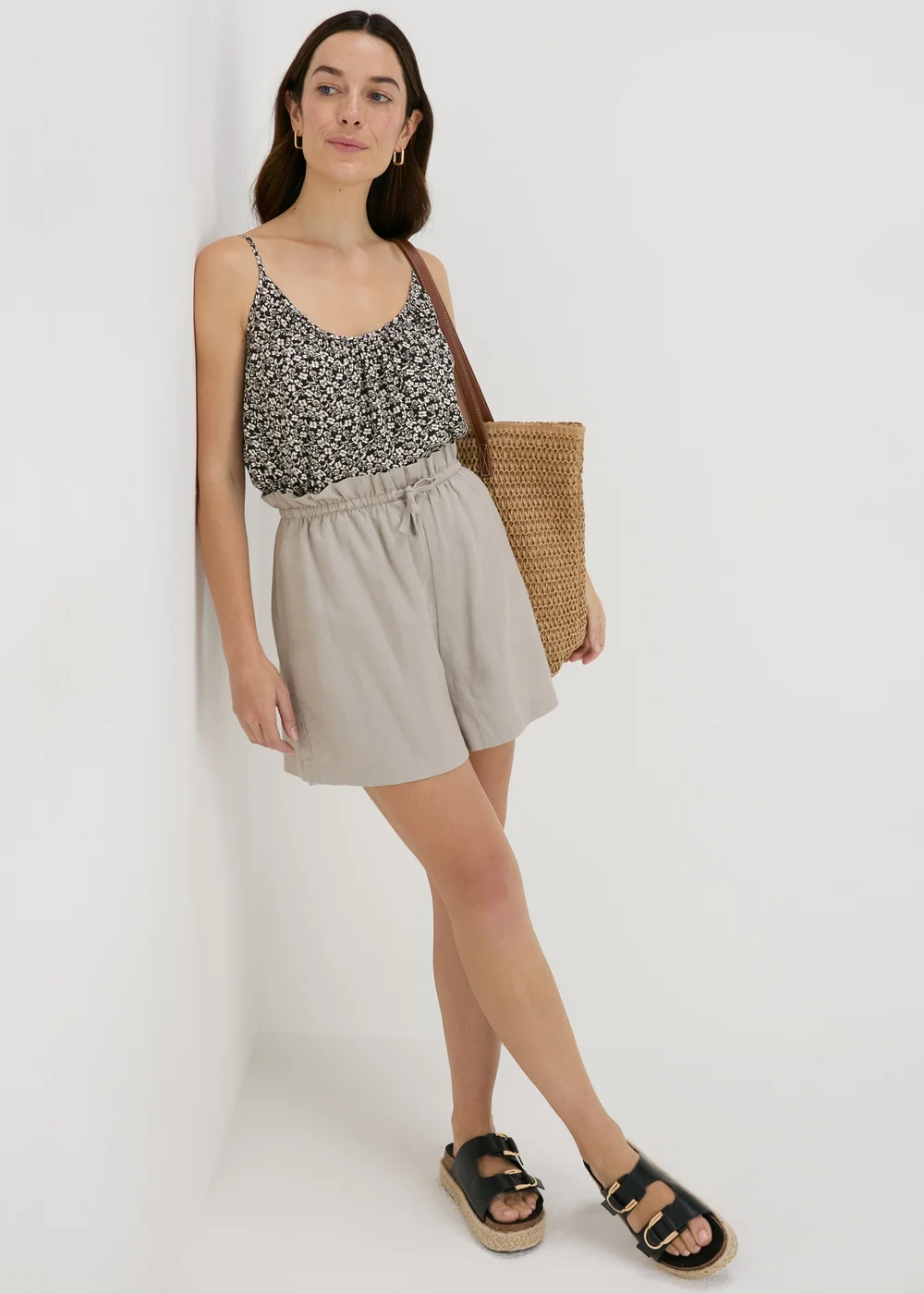 Monochrome Floral Cami Top - Size 8 Image 1