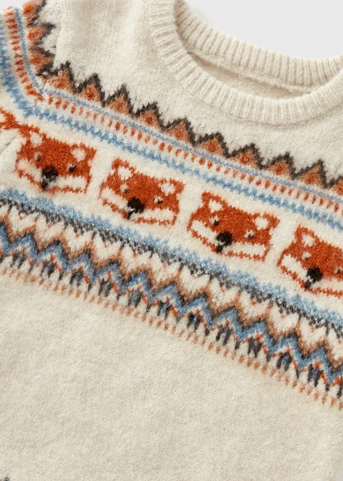 Boys Cream Fox Knit Jumper (1-7yrs) - 1-1.5 Yrs Image 2