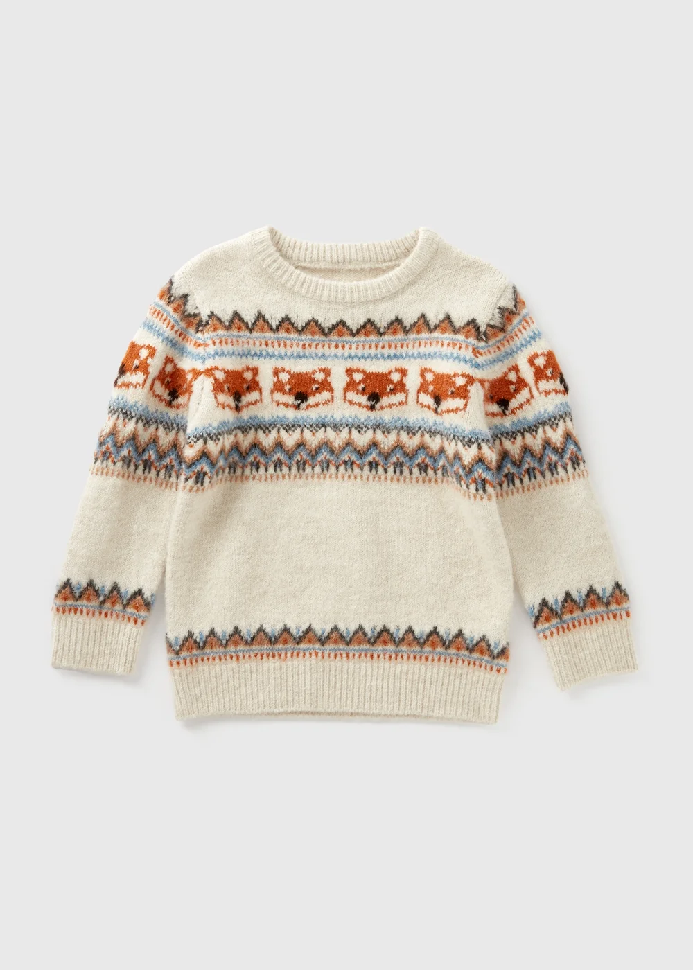 Boys Cream Fox Knit Jumper (1-7yrs) - 1-1.5 Yrs Image 1