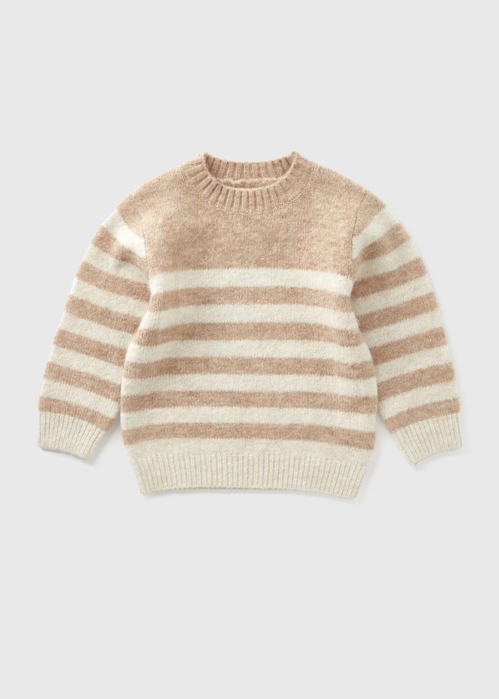 Boys Oatmeal Striped Knitted Jumper (1-7yrs) - 1-1.5 Yrs Image 1