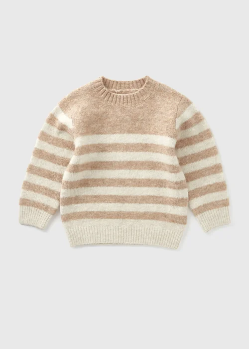 Boys Oatmeal Striped Knitted Jumper (1-7yrs) - 1-1.5 Yrs Image 1
