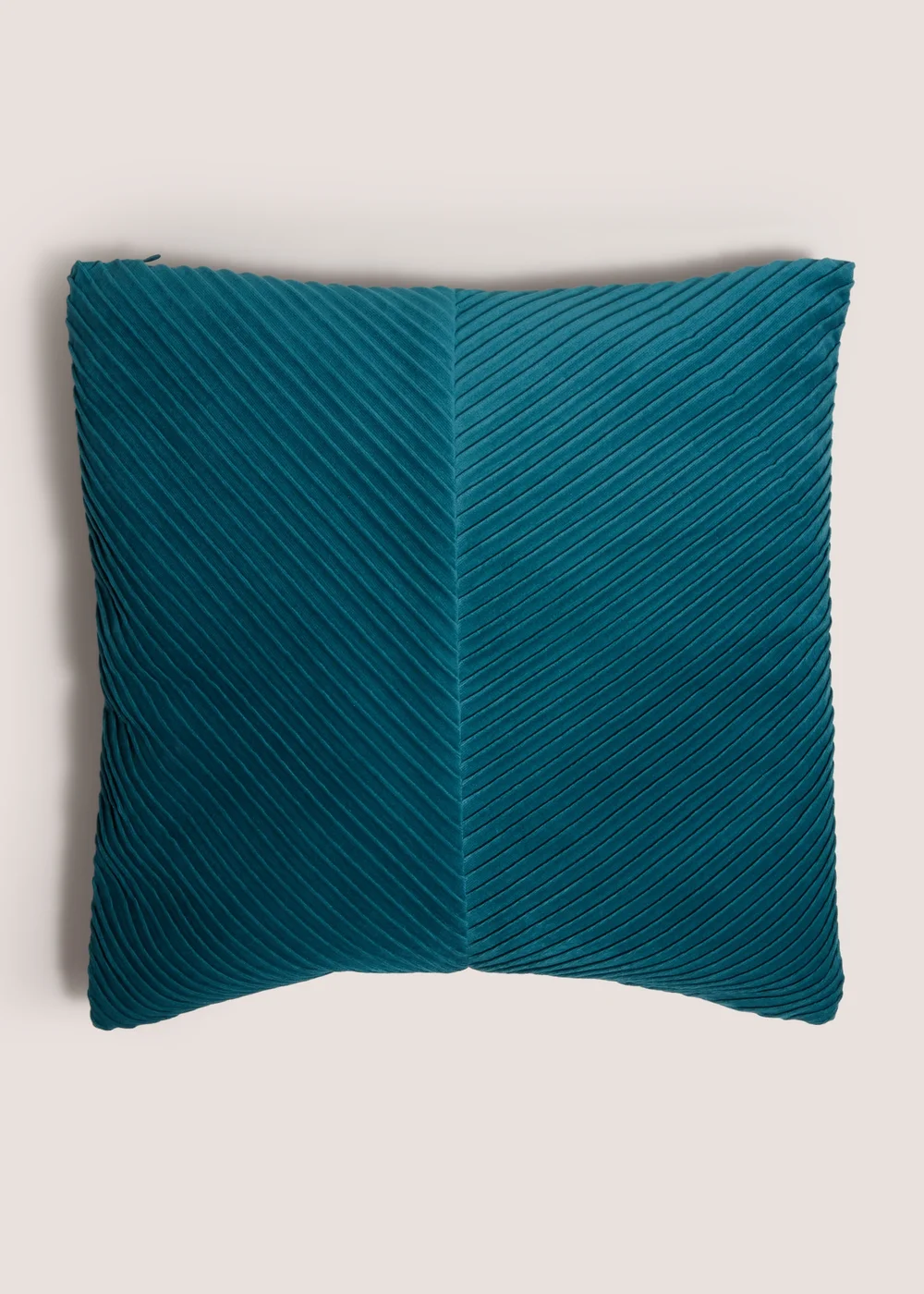 Pleated Velvet Teal Cushion Image 1