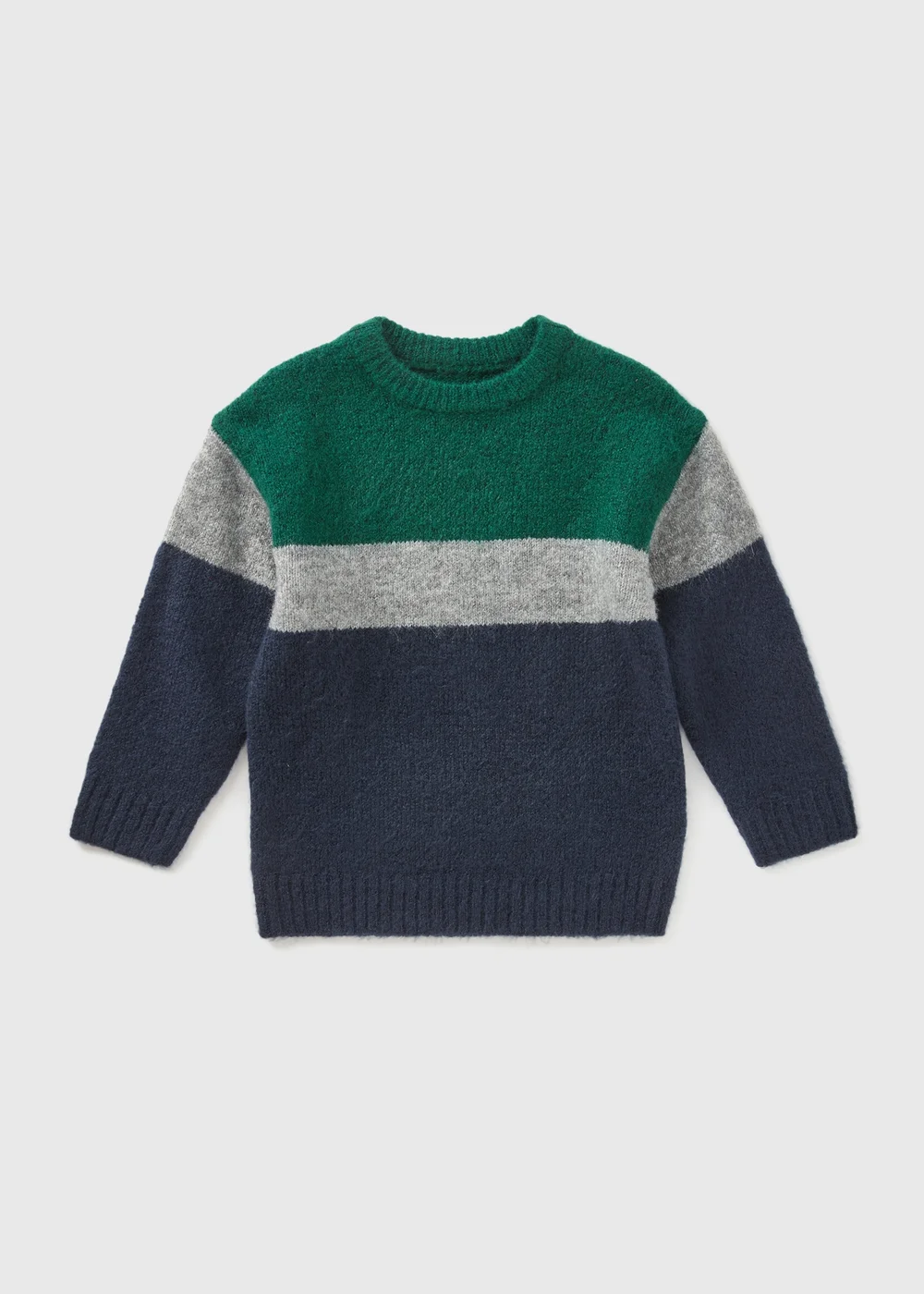 Boys Navy Block Colour Knitted Jumper (1-7yrs) - 1-1.5 Yrs Image 1