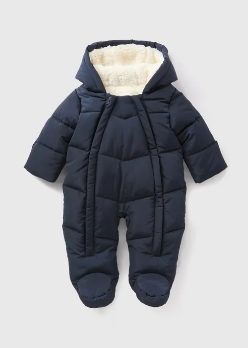 Baby Navy Showerproof Snowsuit (Newborn-18mths) - 0-3 months Image 1