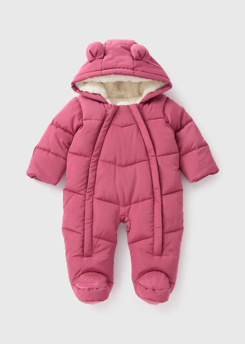 Baby Pink Padded Showerproof Snowsuit (Newborn-18mths) - 0-3 months Image 1