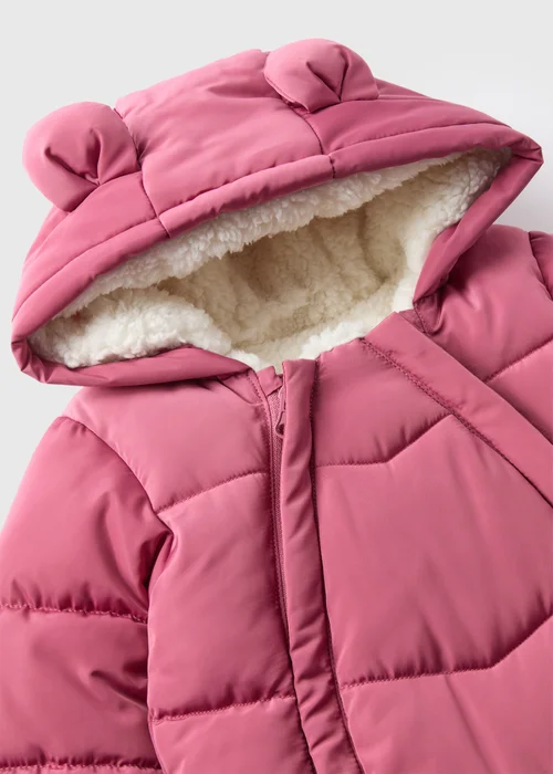 Baby Pink Padded Showerproof Snowsuit (Newborn-18mths) - 0-3 months Image 2