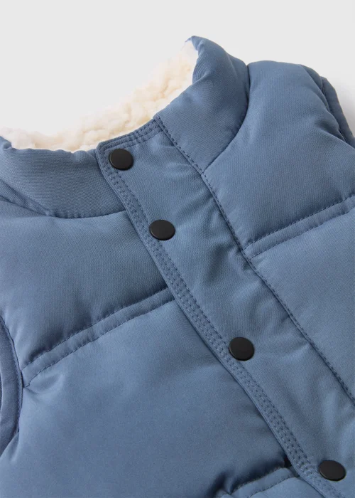 Baby Blue Showerproof Padded Gilet (Newborn-23mths) - 0-3 months Image 2
