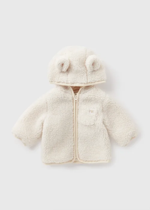 Baby Cream Borg Jacket (Newborn-23mths) - 0-3 months Image 1