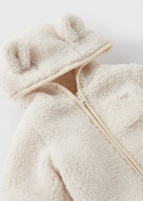 Baby Cream Borg Jacket (Newborn-23mths) - 0-3 months Image 2