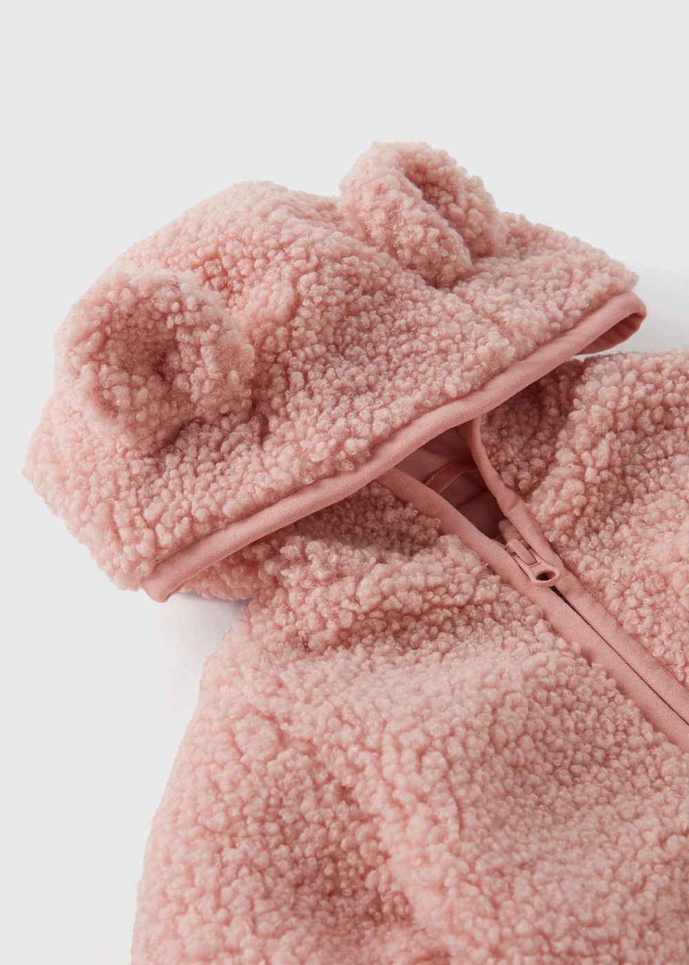 Baby Pink Borg Jacket (Newborn-23mths) - 0-3 months Image 2