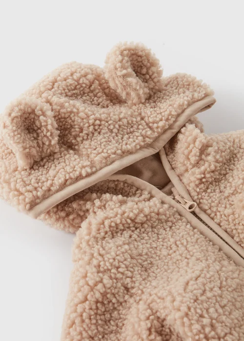 Baby Brown Borg Jacket (Newborn-23mths) - 0-3 months Image 2