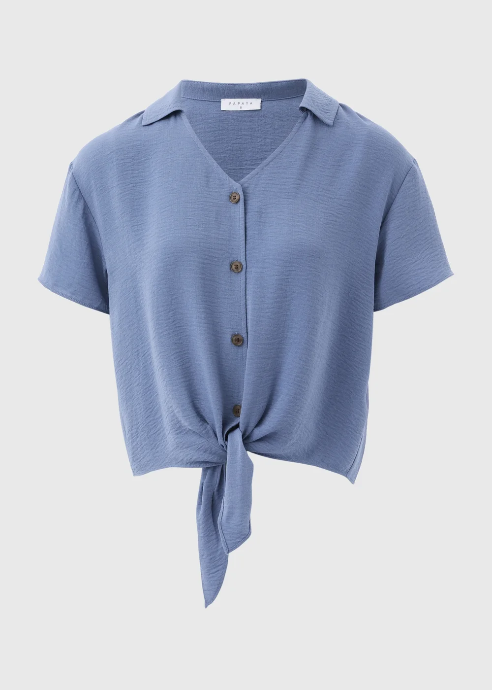 Blue Front Tie Airflow Shirt - 8 Image 5