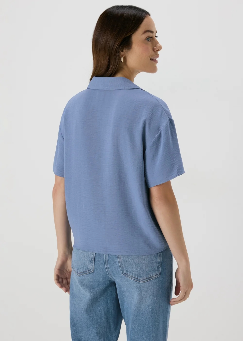 Blue Front Tie Airflow Shirt - 8 Image 2