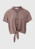 Brown Front Tie Airflow Shirt - Size 8 Image 5