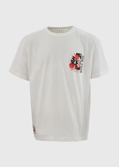 Ecru Japanese Printed T-Shirt - S Image 5