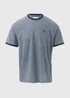 Navy Space Dye Textured T-Shirt - S Image 5