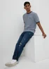 Navy Space Dye Textured T-Shirt - S Image 1