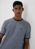 Navy Space Dye Textured T-Shirt - S Image 3