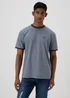 Navy Space Dye Textured T-Shirt - S Image 4