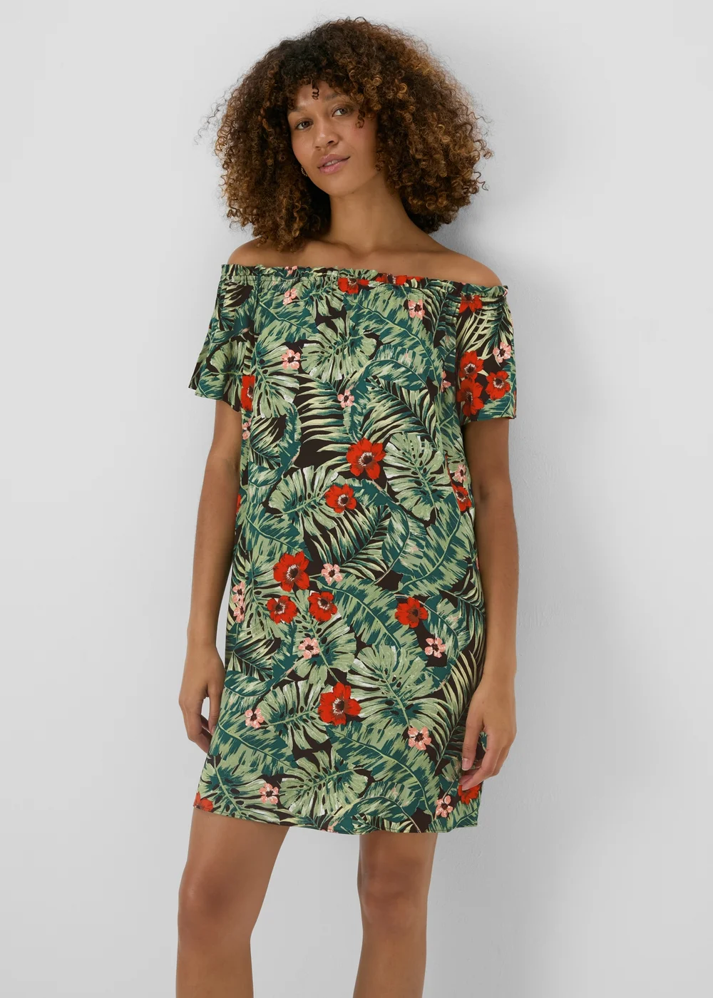 Multicolour Floral Bardot Mini Dress - 8 Image 1