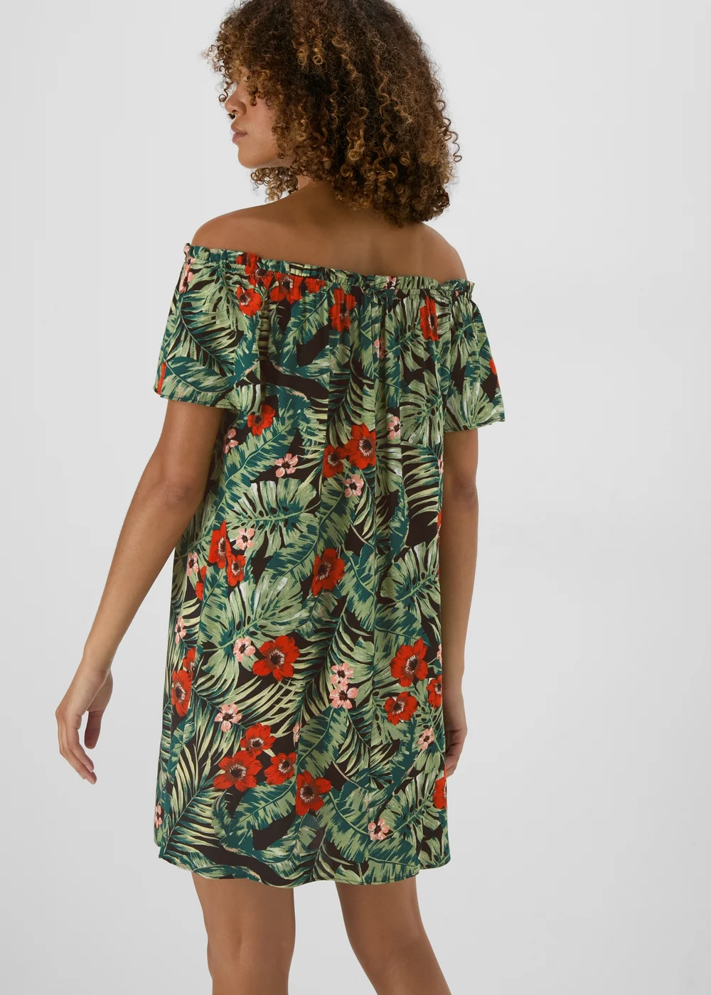 Multicolour Floral Bardot Mini Dress - 8 Image 2