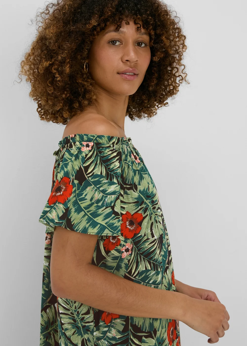 Multicolour Floral Bardot Mini Dress - 8 Image 3