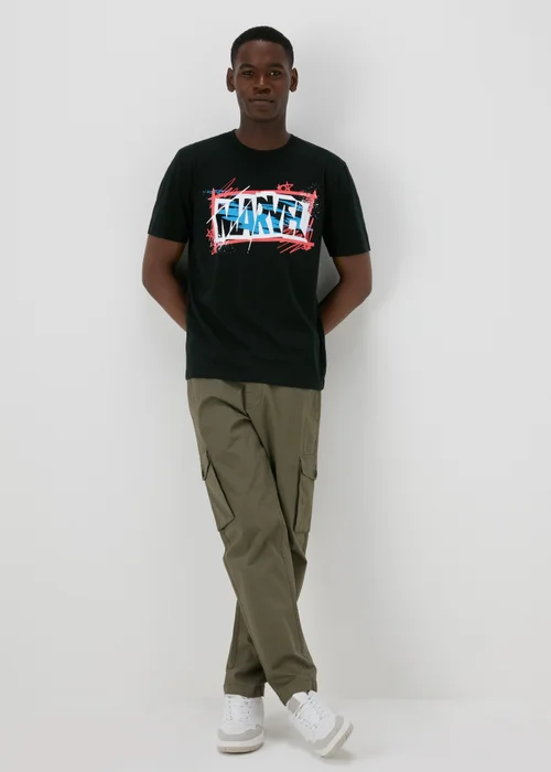 Marvel Print Black T-Shirt - S Image 4