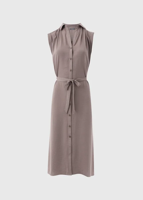 Brown Button Through Shirt Midi Shirt Dress - 8 Image 5