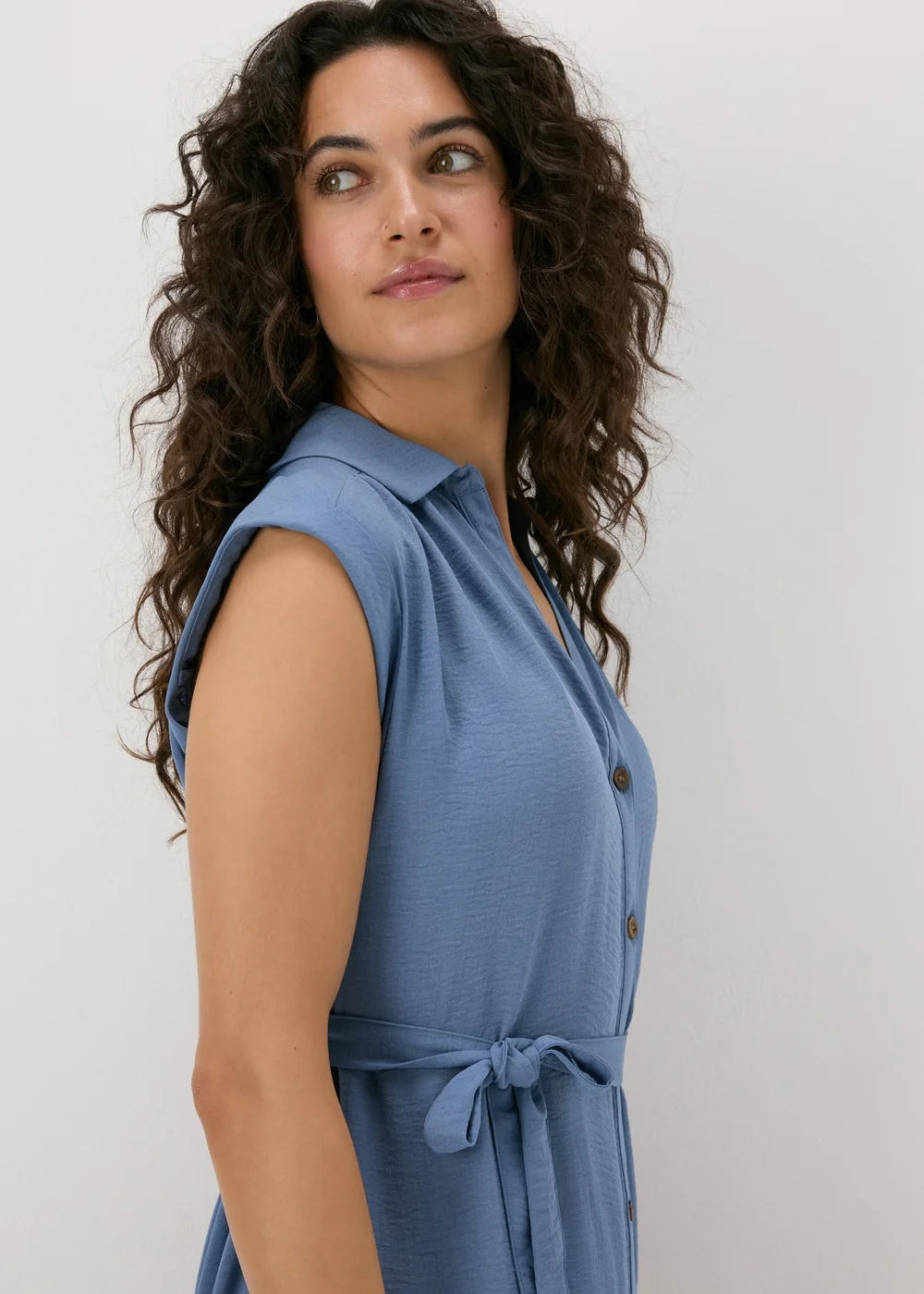 Blue Midi Shirt Dress - 8 Image 3