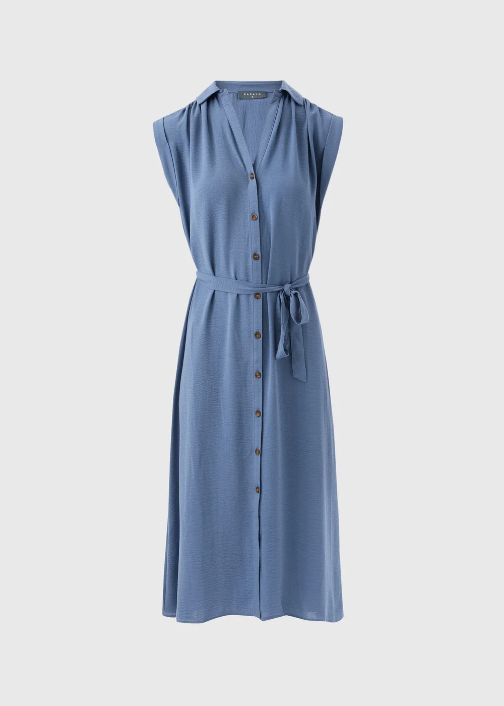 Blue Midi Shirt Dress - 8 Image 5