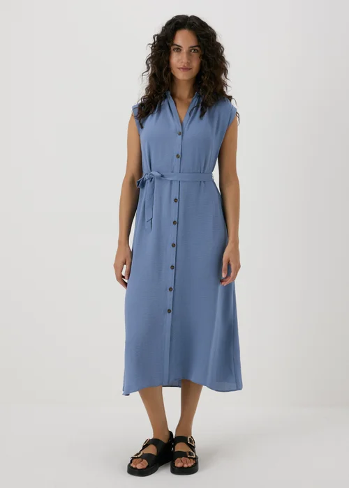 Blue Midi Shirt Dress - 8 Image 1