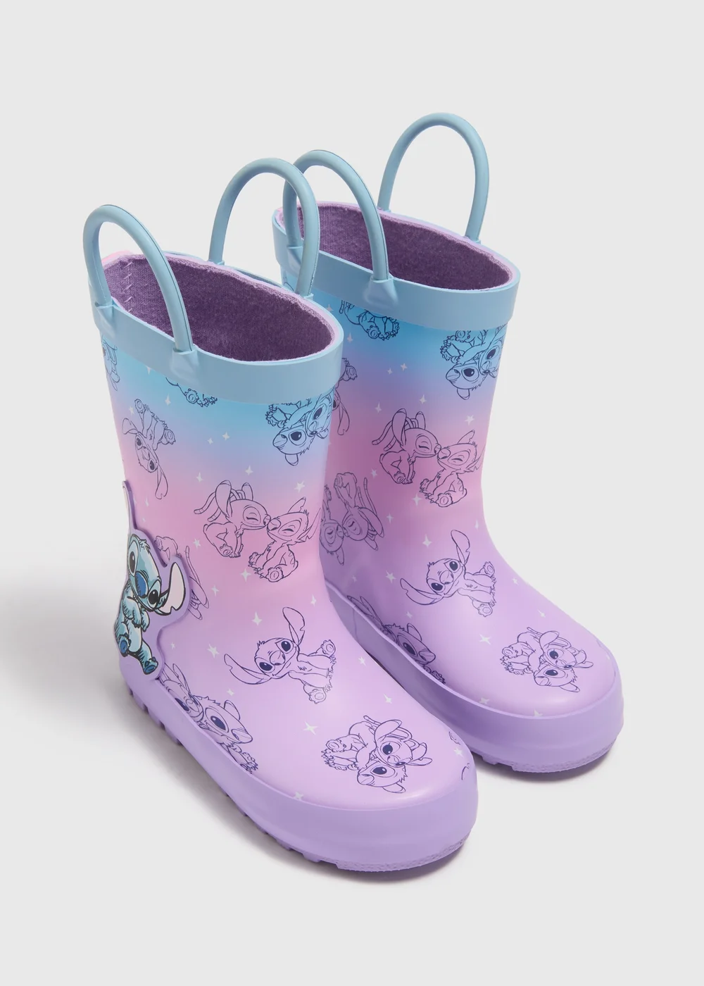 Disney Kids Purple Stitch Wellies (Younger 4-12) - Size 4 Infants Image 1