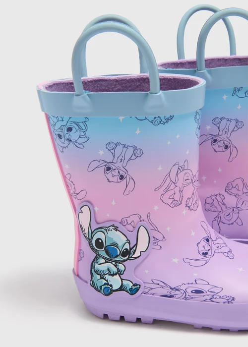 Disney Kids Purple Stitch Wellies (Younger 4-12) - Size 4 Infants Image 2