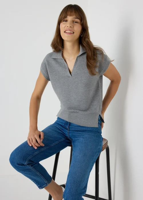 Et Vous Grey Knitted Sweater Vest - S Image 1