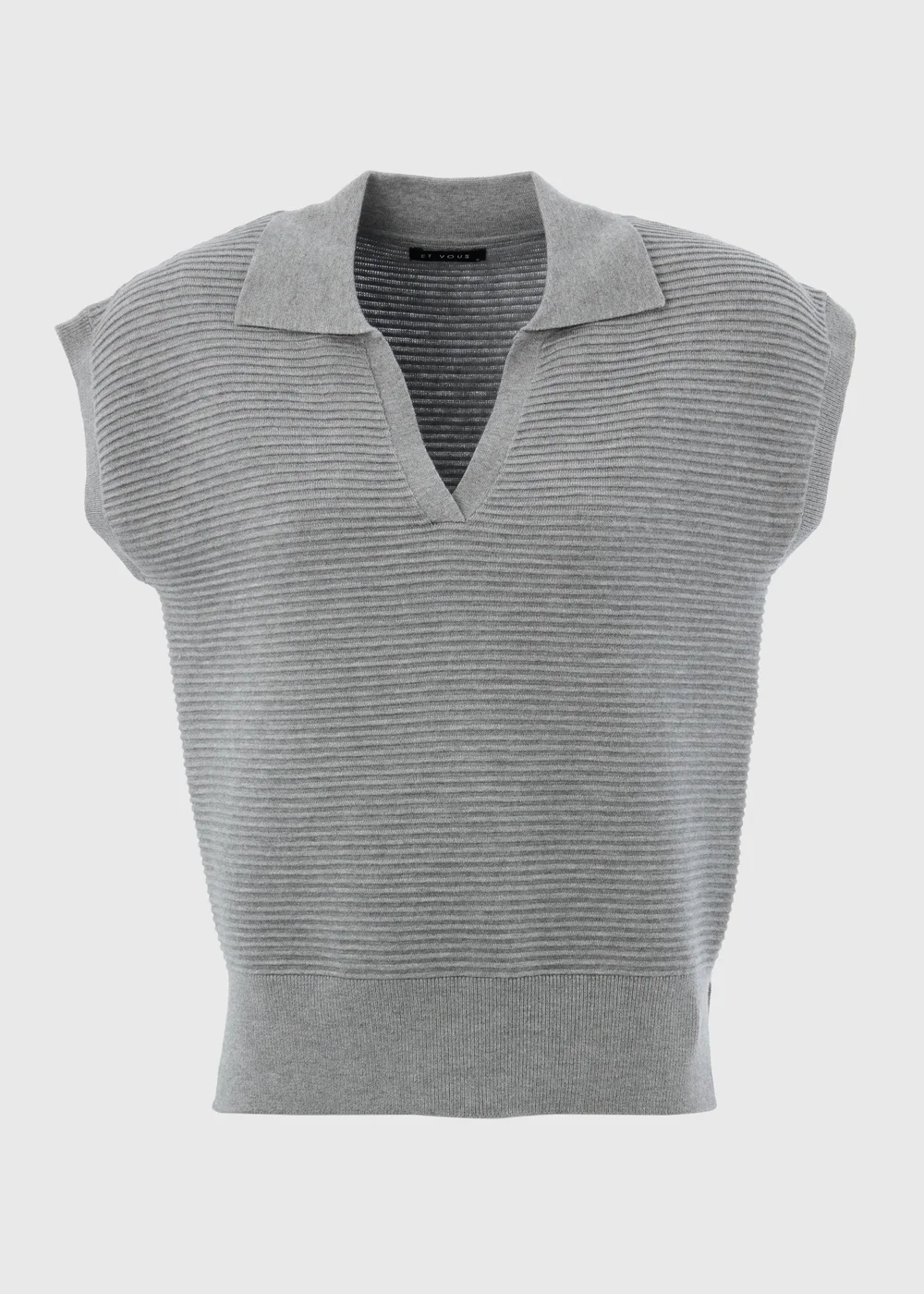Et Vous Grey Knitted Sweater Vest - S Image 4