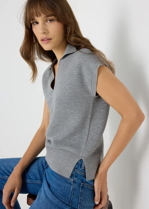 Et Vous Grey Knitted Sweater Vest - S Image 3