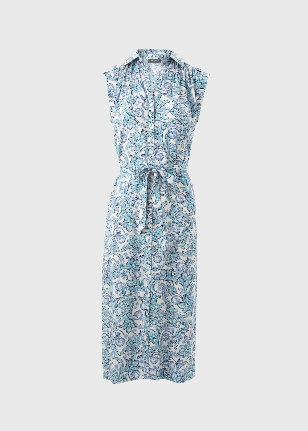 Blue Paisley Midi Shirt Dress - 8 Image 5