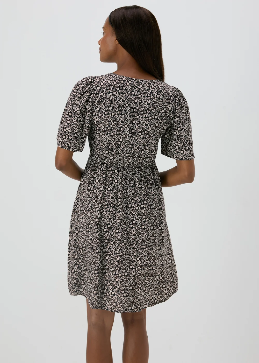 Black Ditsy Mini Dress - 8 Image 2