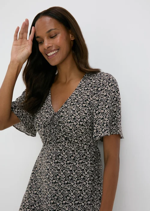 Black Ditsy Mini Dress - 8 Image 3