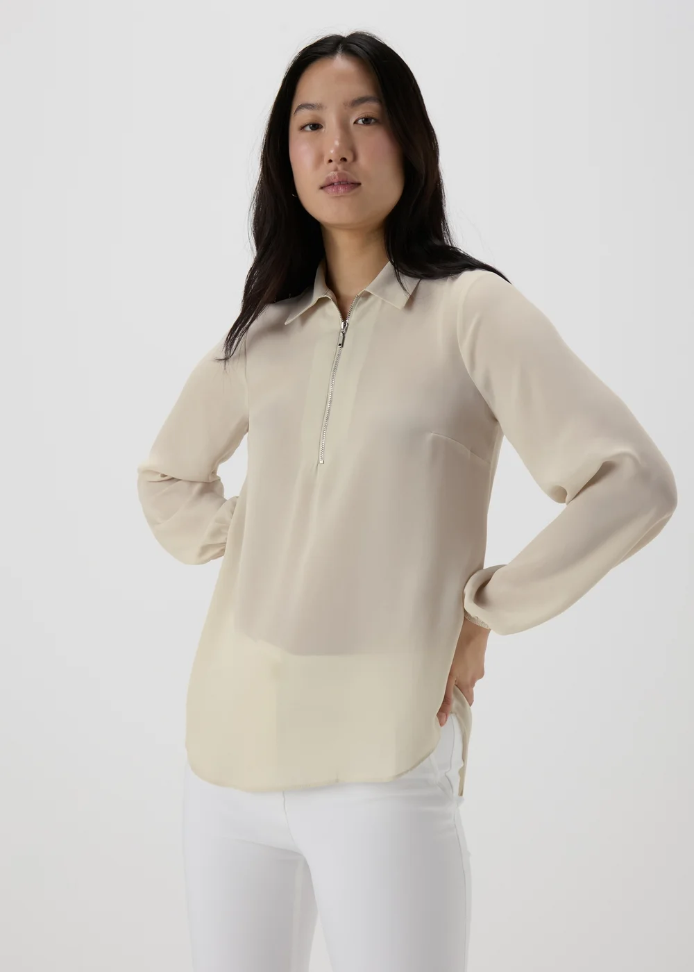 Et Vous Stone Half Zip Blouse - 8 Image 1